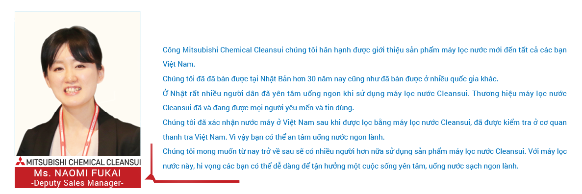 Giới thiệu thương hiệu Cleansui (Mitsubishi Chemical)