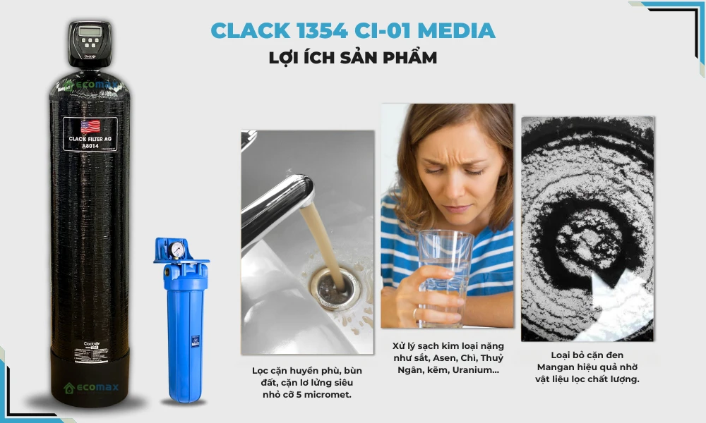 Lợi ích sản phẩm hệ thống lọc Clack 1354 CI-01 Media