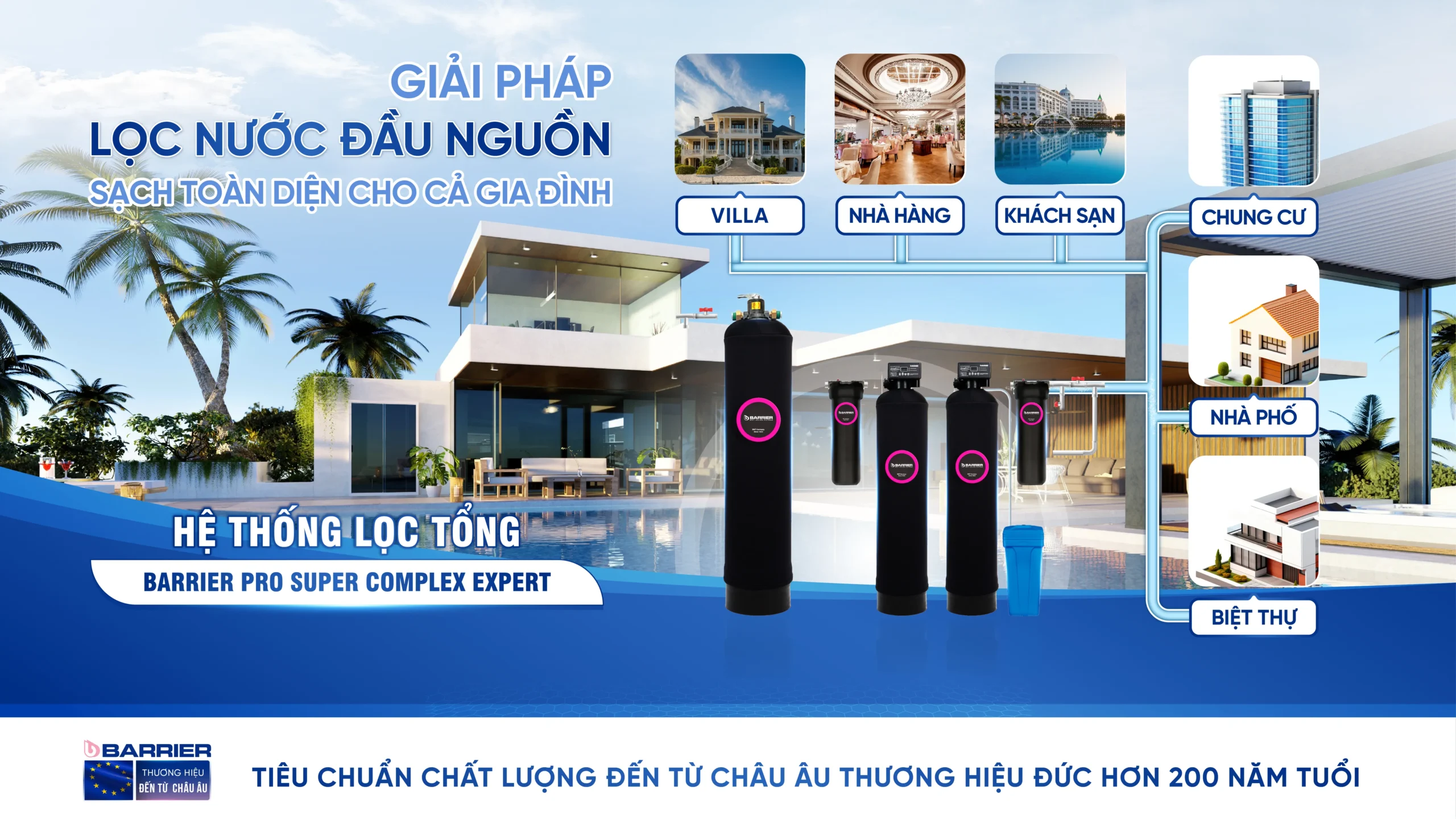 Top 5 lý do khiến hệ thống lọc tổng đầu nguồn BARRIER được tin dùng rộng rãi 17 Hệ thống lọc tổng đầu nguồn BARRIER Pro Super Complex Expert phù hợp với biệt thự, dinh thự