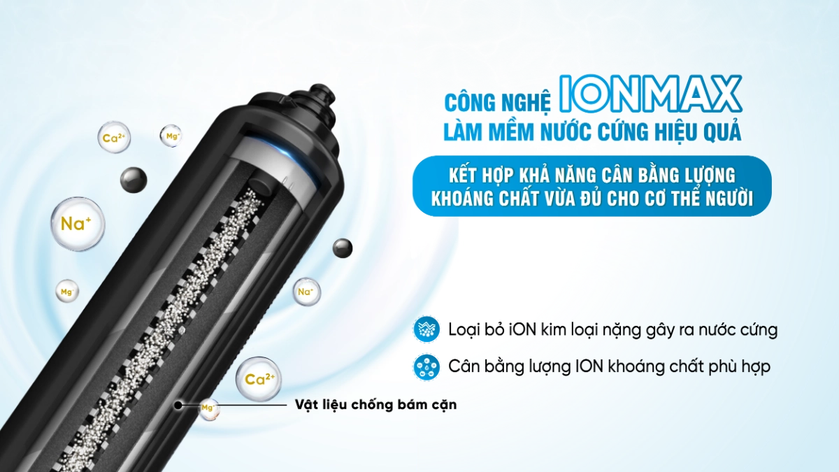 Top 7 công nghệ lọc nước nổi bật cần biết để chọn đúng hệ thống lọc tổng đầu nguồn 8 Công nghệ IONMAX có trong hệ thống lọc tổng đầu nguồn Fuji Smart APT200 giúp làm mềm nước cứng hiệu quả