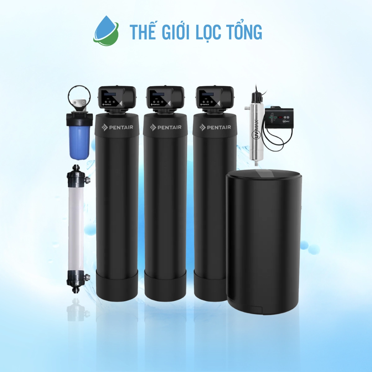 Top 3 lọc tổng đầu nguồn cho nưước giếng chất lượng cao 9 Hệ thống lọc tổng đầu nguồn Pentair WF4-UV-UF nhập khẩu từ Mỹ