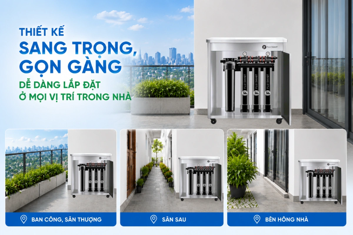 Hệ thống lọc nước đầu nguồn Fuji Smart APT200 Plus - Thương hiệu Nhật Bản 8 Thiết kế của hệ thống lọc tổng Fuji Smart APT 200 Plus