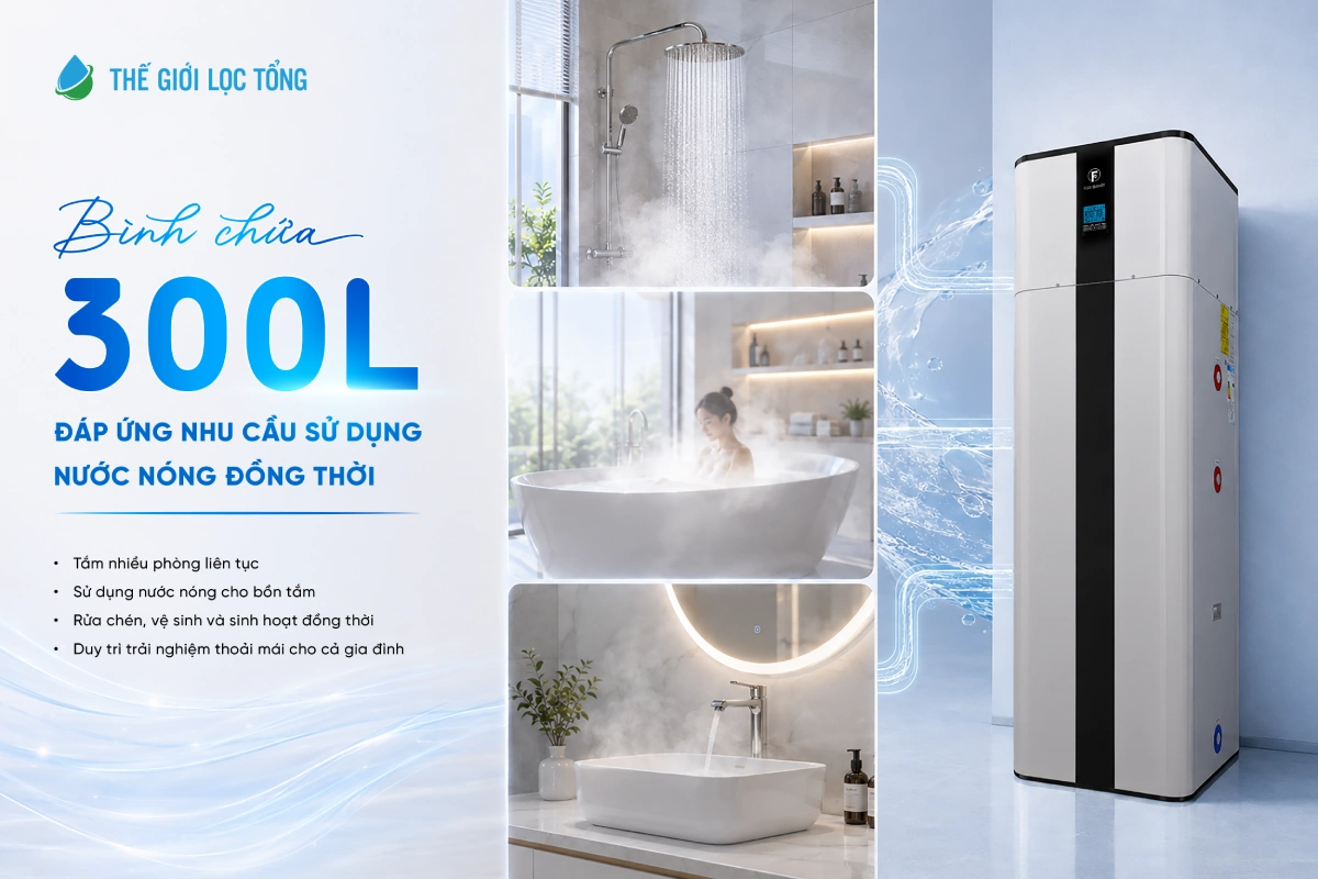 Máy nước nóng bơm nhiệt Fuji Smart sở hữu dung tích lớn