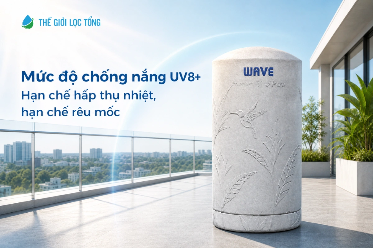 Bồn lưu trữ nước Wavelife Flora - Bền bỉ, an toàn, ngăn ngừa rêu tảo 7 Bồn lưu trữ nước Wavelife Flora